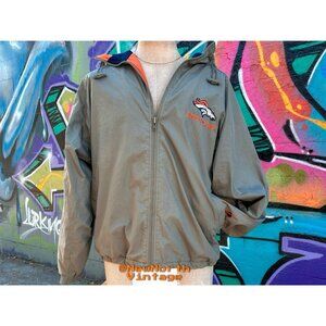 DENVER BRONCOS NFL Vintage Windbreaker With Fleece Lining Size XL
